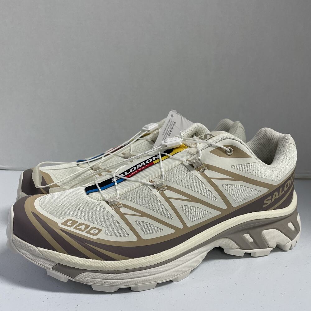 Salomon XT-6 Vanilla Ice Iron Etherea L47737700 Size 9.5 White Tan Trail Running